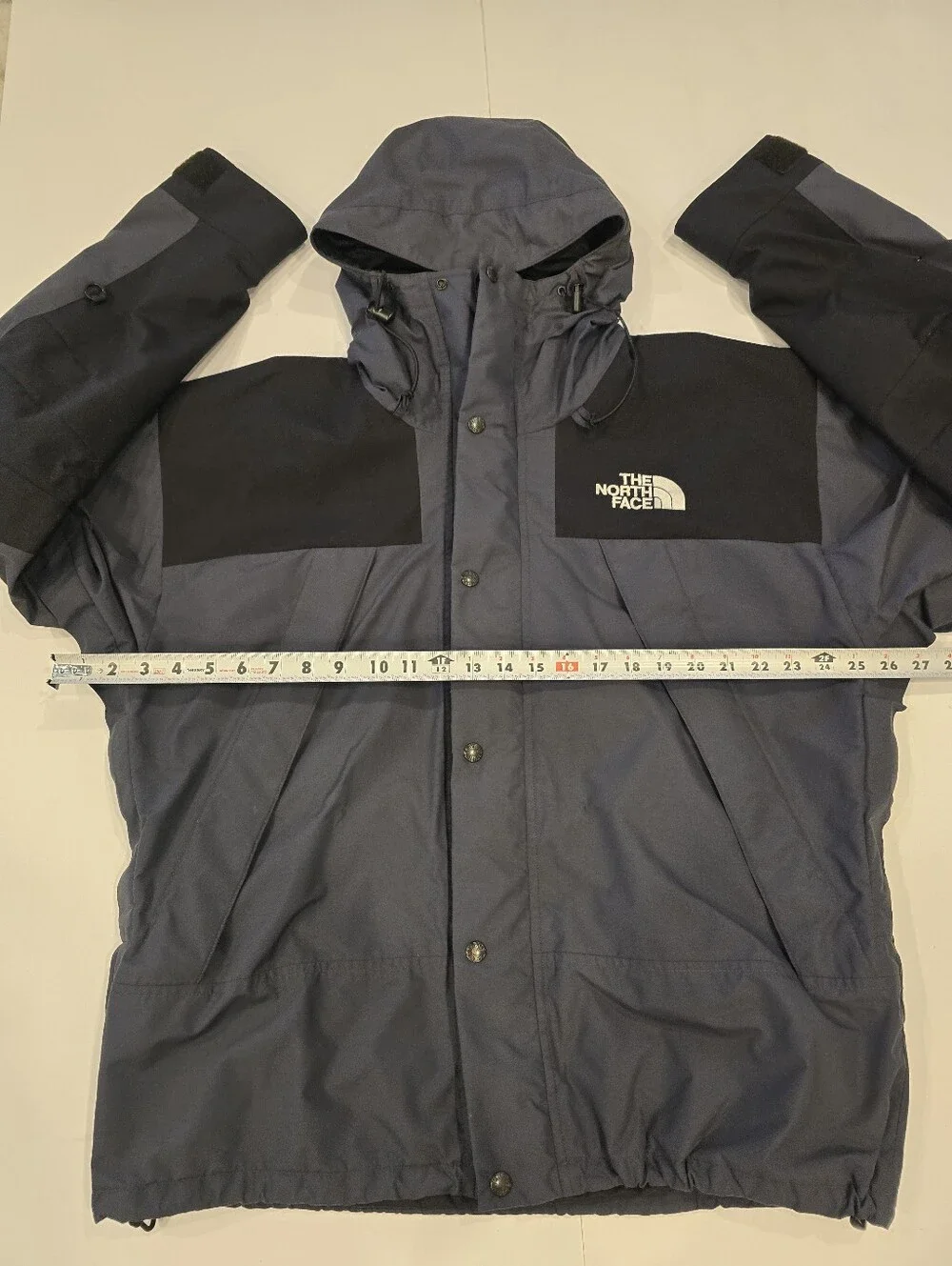 The North Face Men's Hooded Ski Jacket - Slate Blue & Black Gore-Tex